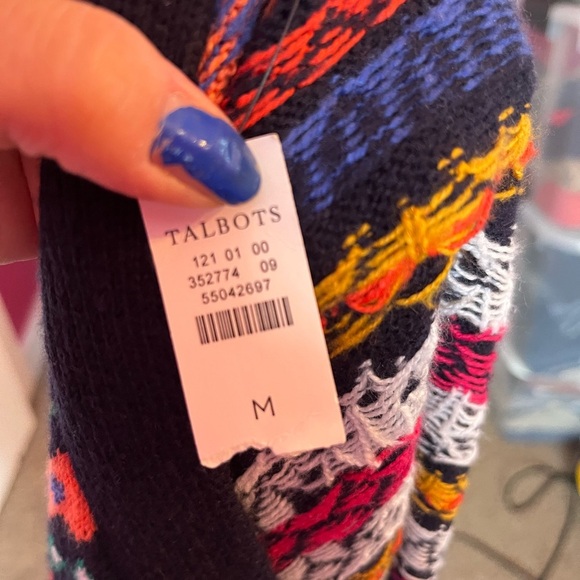 Talbots Vibrant Multicolor Knit Cardigan - Picture 7 of 9